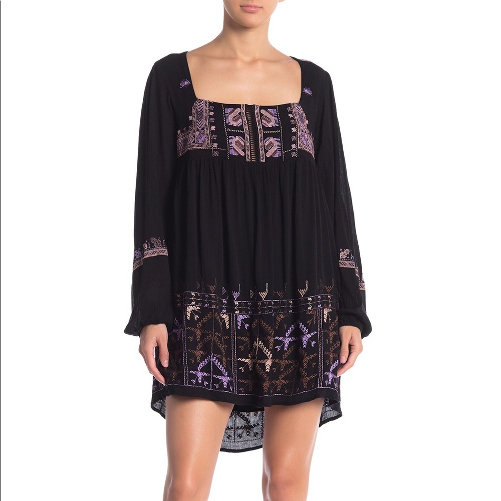 Free People Rhiannon Embroidered Babydoll Dress S